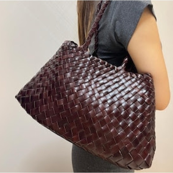 Dragon Diffusion Handbags - Dragon Diffusion style Woven Leather Tote Bag - Brown